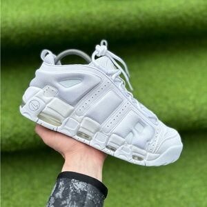 Shoes Nike Air More Uptempo Low Triple White Men's Brand New Authentic Sneakers